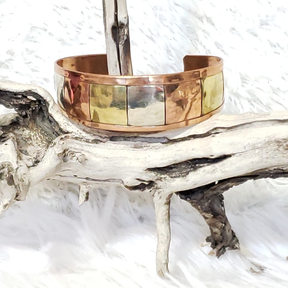 Artisan Copper Square Flexible Cuff Bracelet - image 2